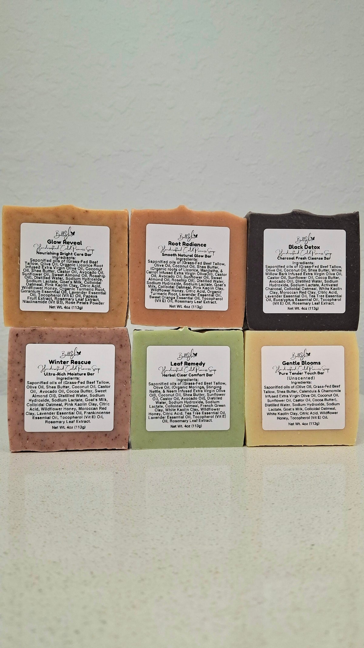 BelleSH Ritual Collection Set featuring a variety of handcrafted natural soaps for different skin care needs