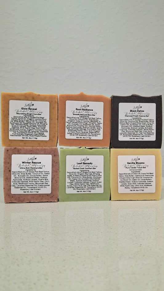 BelleSH Ritual Collection Set featuring a variety of handcrafted natural soaps for different skin care needs