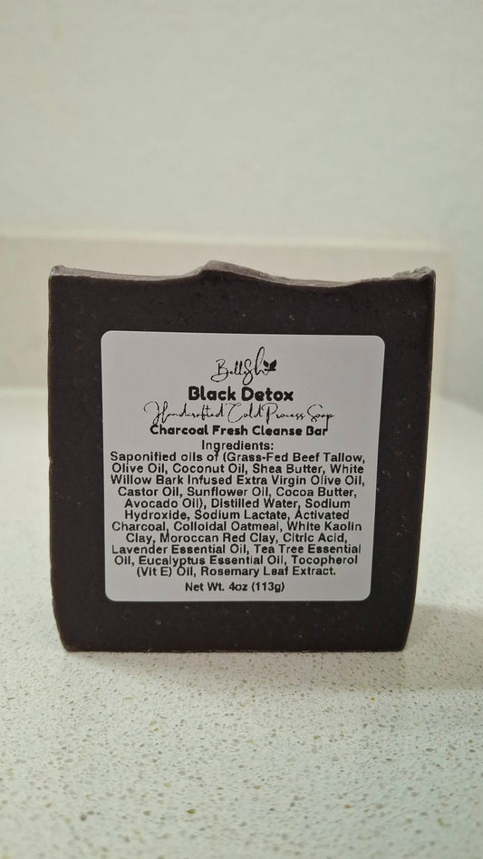 Black Detox (Charcoal Fresh Cleanse Bar) handcrafted activated charcoal cold process soap