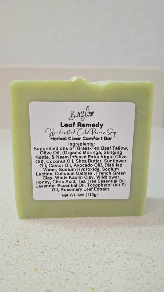 Leaf Remedy (Herbal Clear Comfort Bar) handcrafted herbal cold process soap